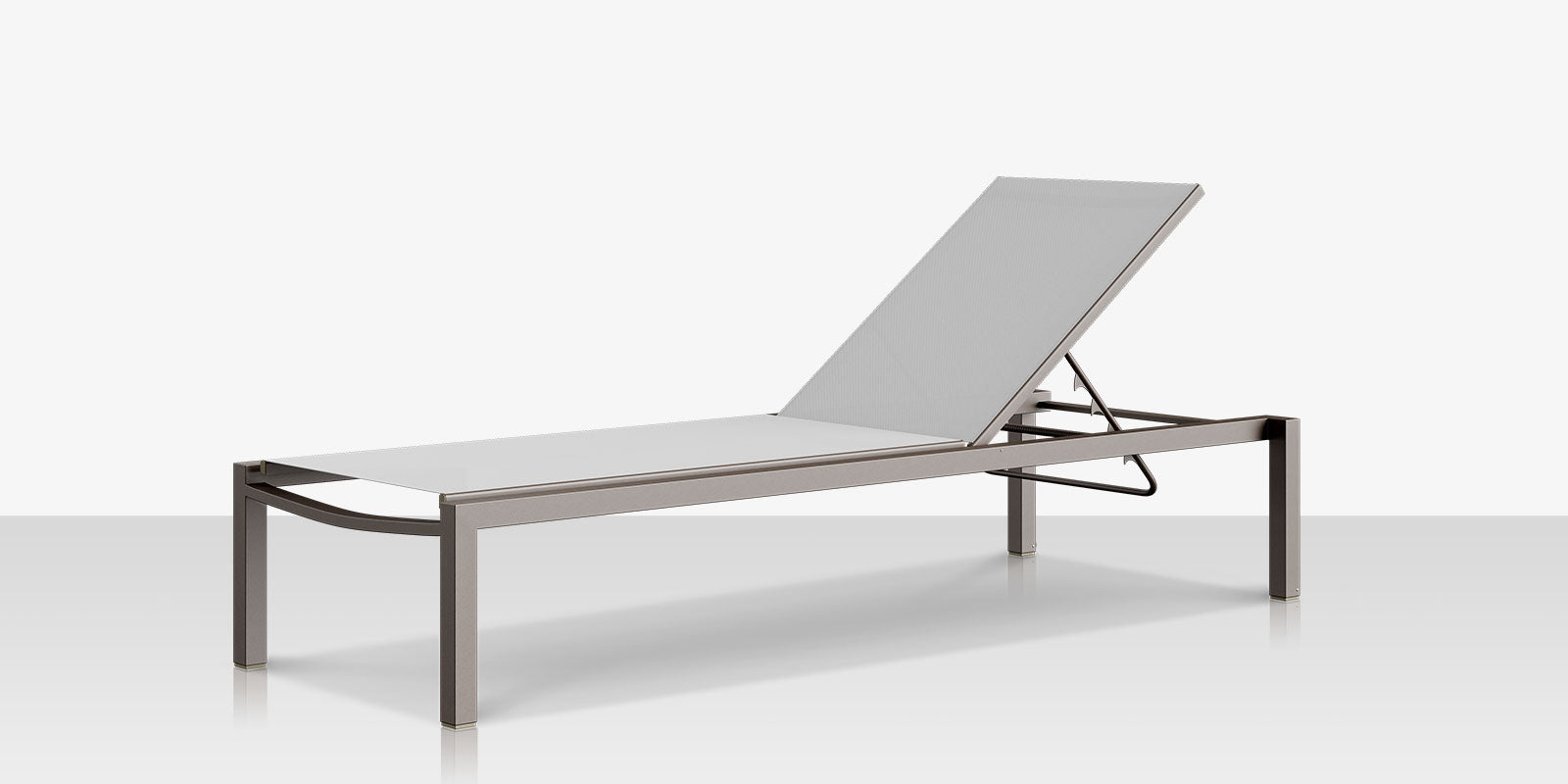 Fusion Armless Chaise - Tex Gray Frame / Cloud Gray Sling