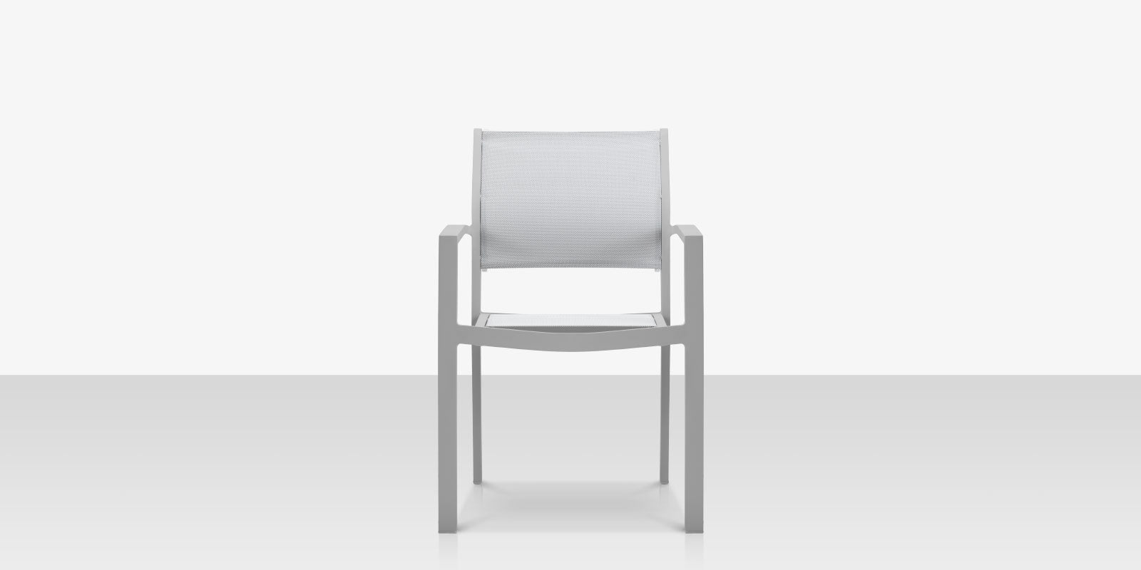 Fusion Dining Arm Chair - Kessler Silver Frame / Cloud Gray Sling