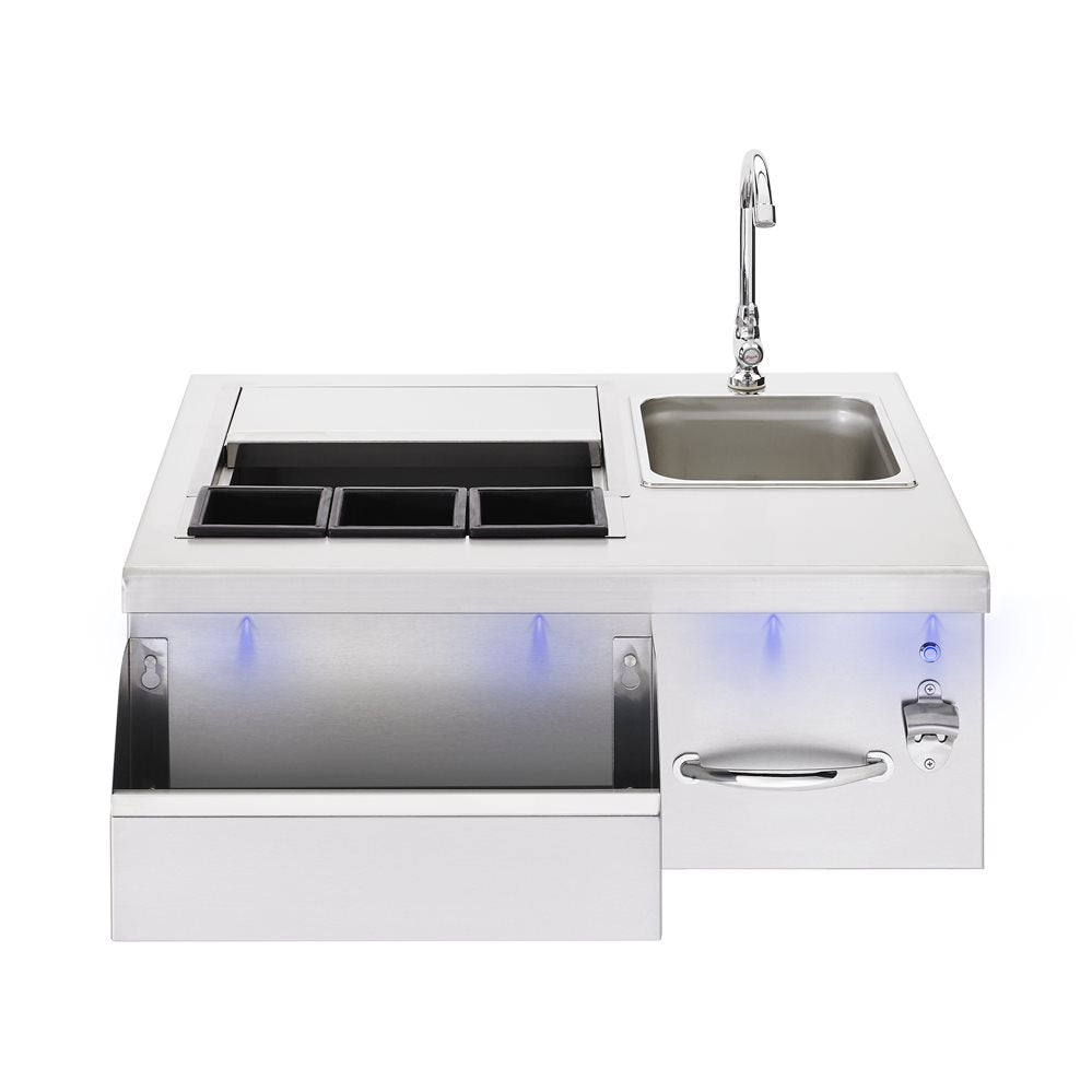 TrueFlame 30" Lighted Beverage & Prep Station - TF-BC-30L