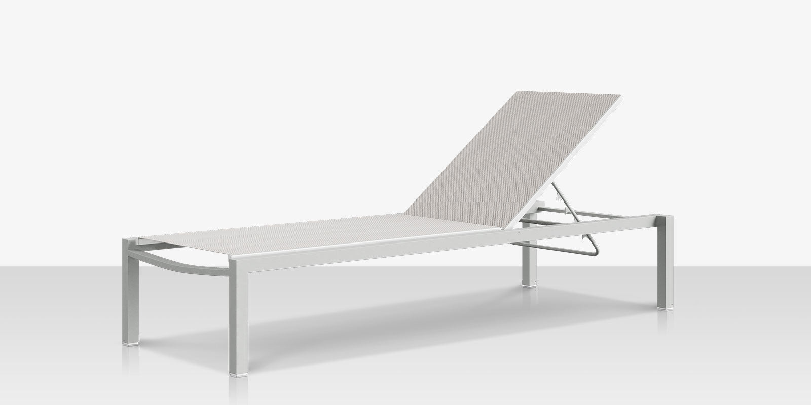 Fusion Armless Chaise - Kessler Silver Frame / Cloud Duo Sling
