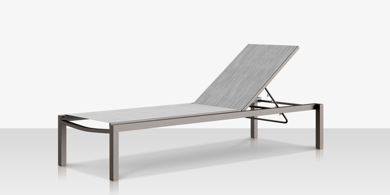 Fusion Armless Chaise - Tex Gray Frame / Metallica Platinum Sling