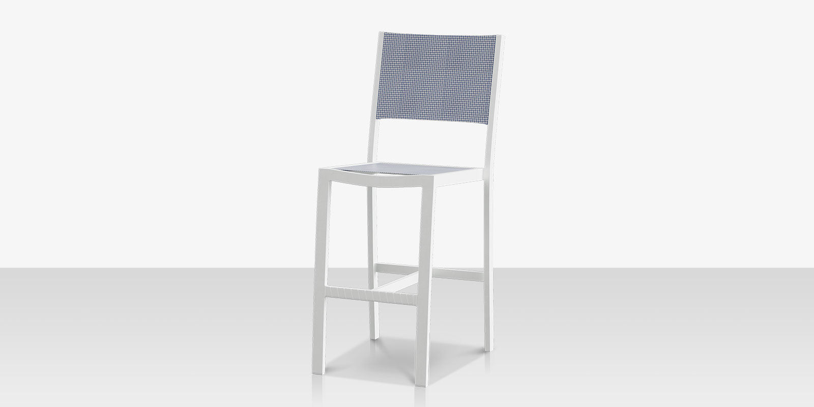 Fusion Bar Side Armless Chair - Tex White Frame / SeaBreeze Sling
