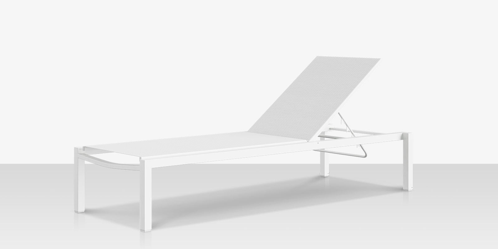 Fusion Armless Chaise - Tex White Frame / White Phifertex Sling