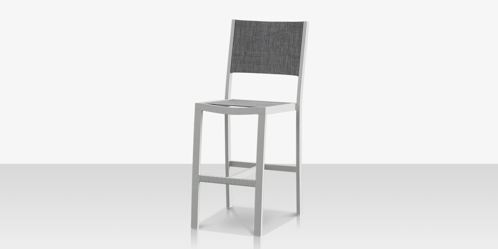 Fusion Bar Side Armless Chair - Kessler Silver Frame / Slate Sling