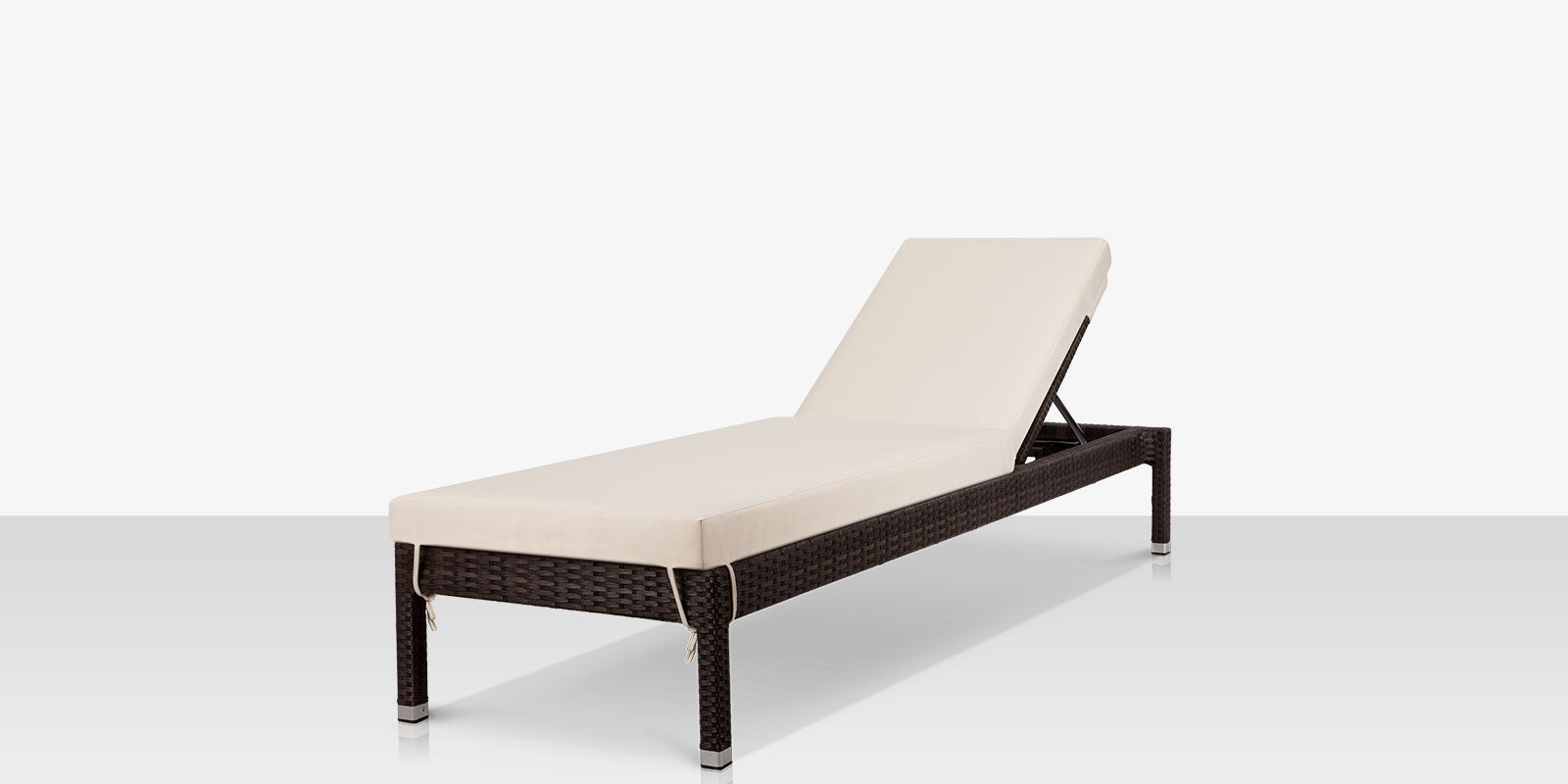 Lucaya Armless Chaise - Espresso- with Standard Off-White Cushion