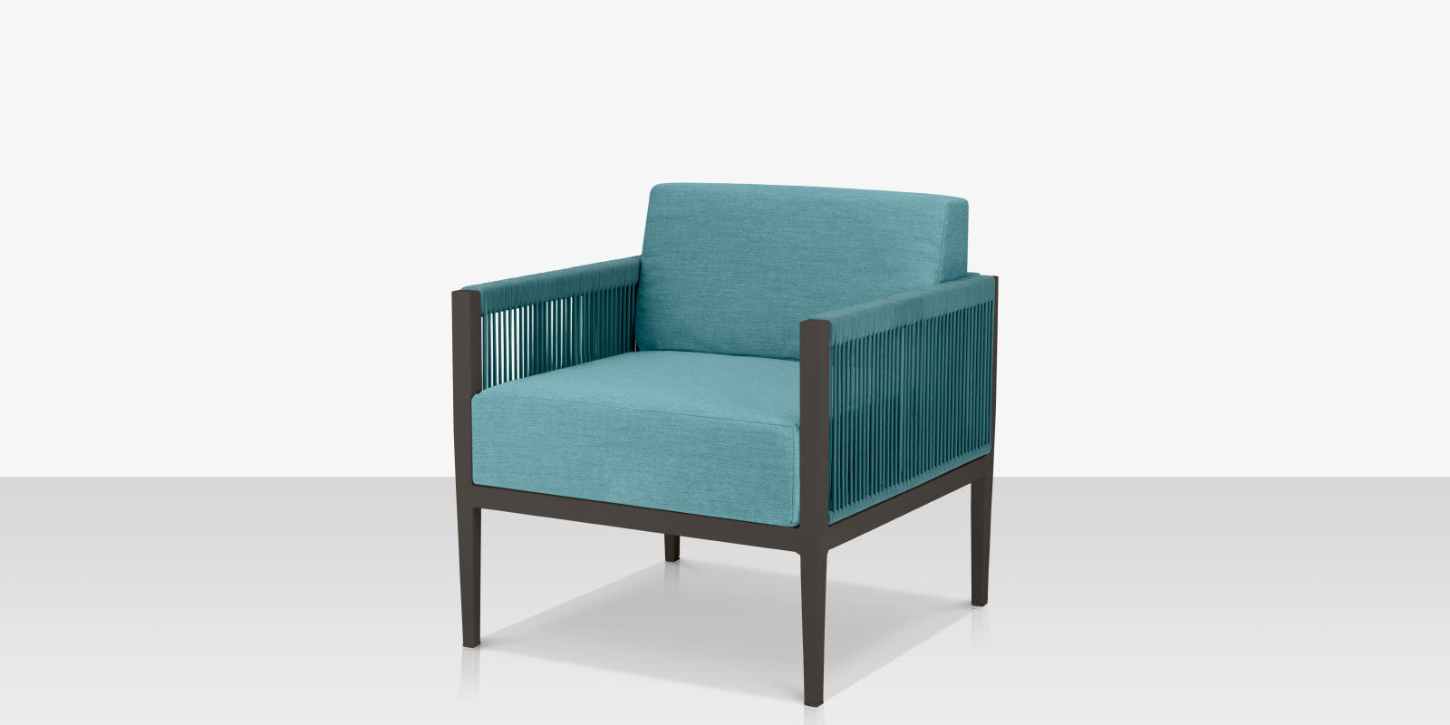 Skye Club Chair - Style 2 - Tex Gray  w Teal-Gray Durarrope