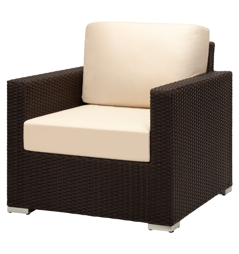 Lucaya Club Chair- Espresso- with Standard Off-White Cushion