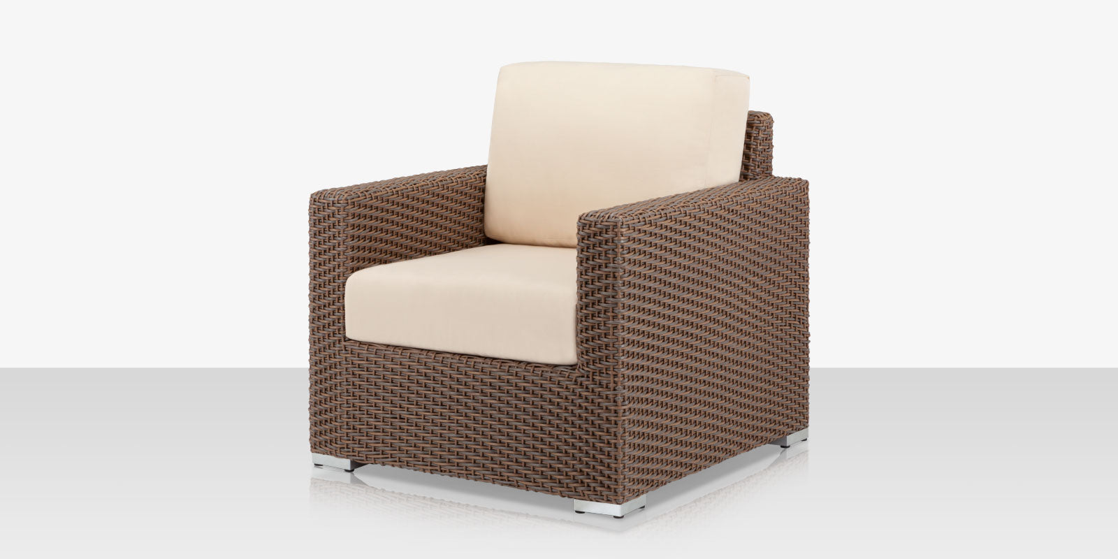 Lucaya Club Chair- California Sand- with Standard Off-White Cushion