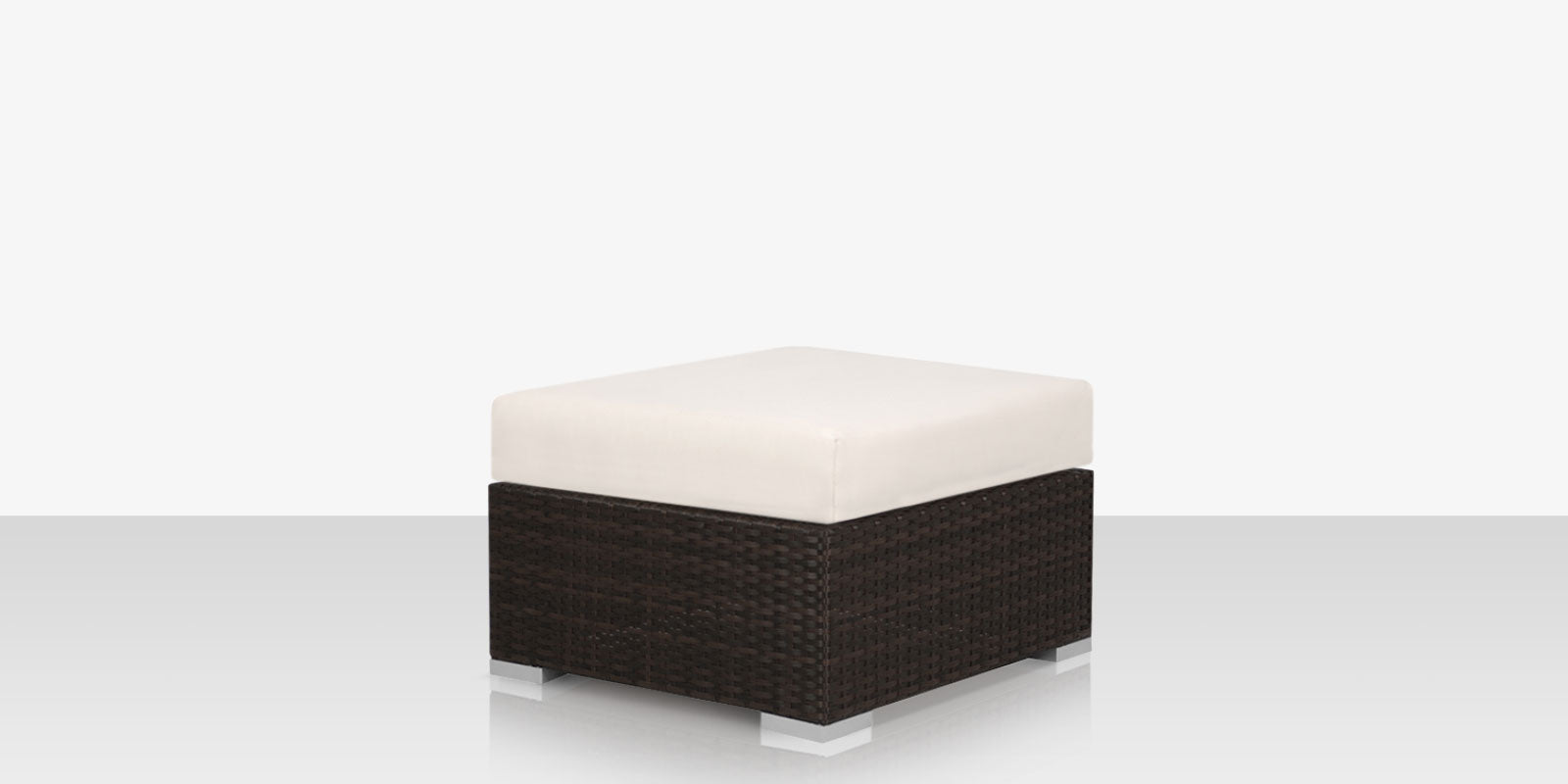 Lucaya OttomanEspresso- with Standard Off-White Cushion