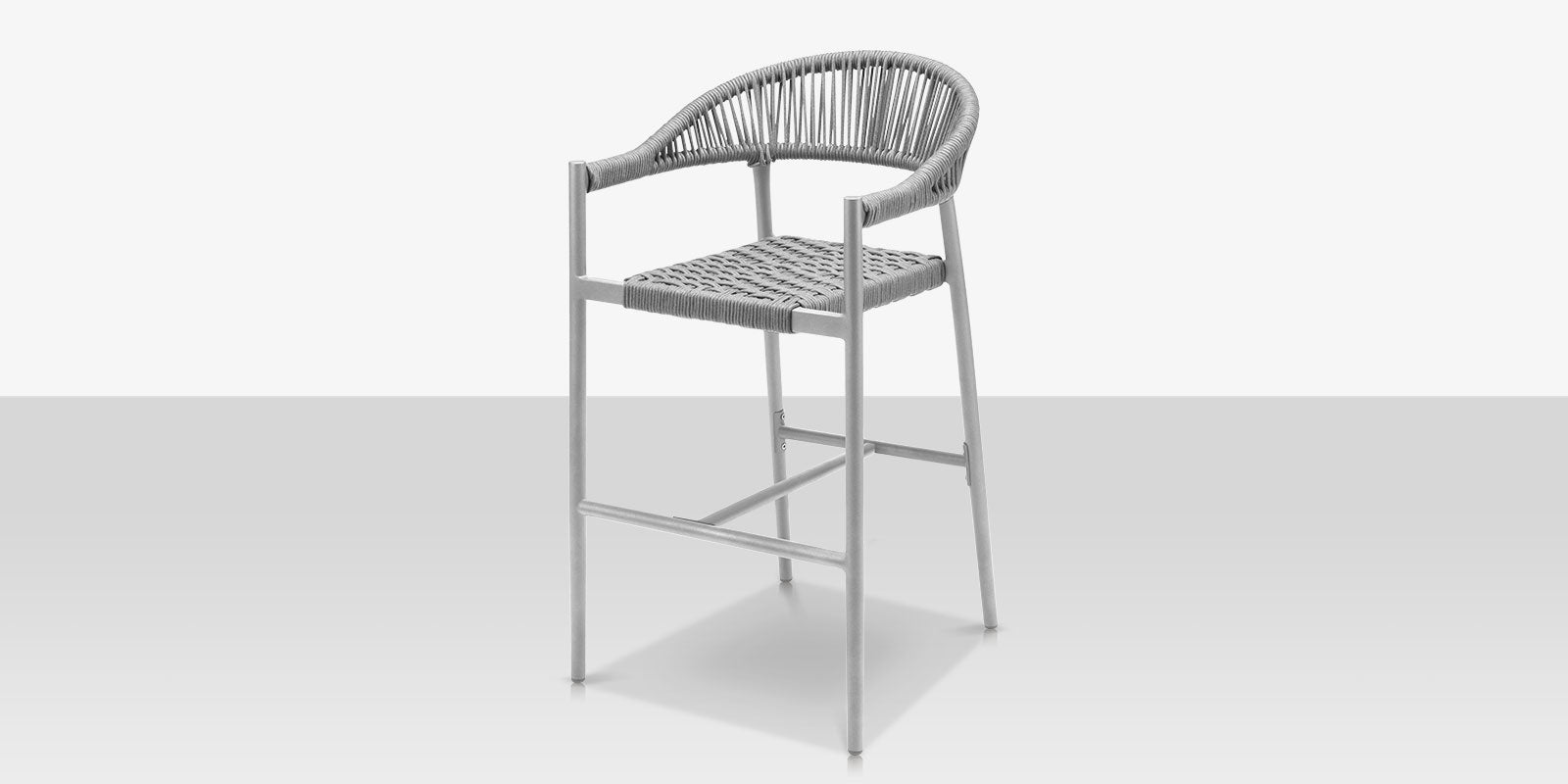 Skye Bar Arm Chair - Kessler Silver Frame with Gray Durarope
