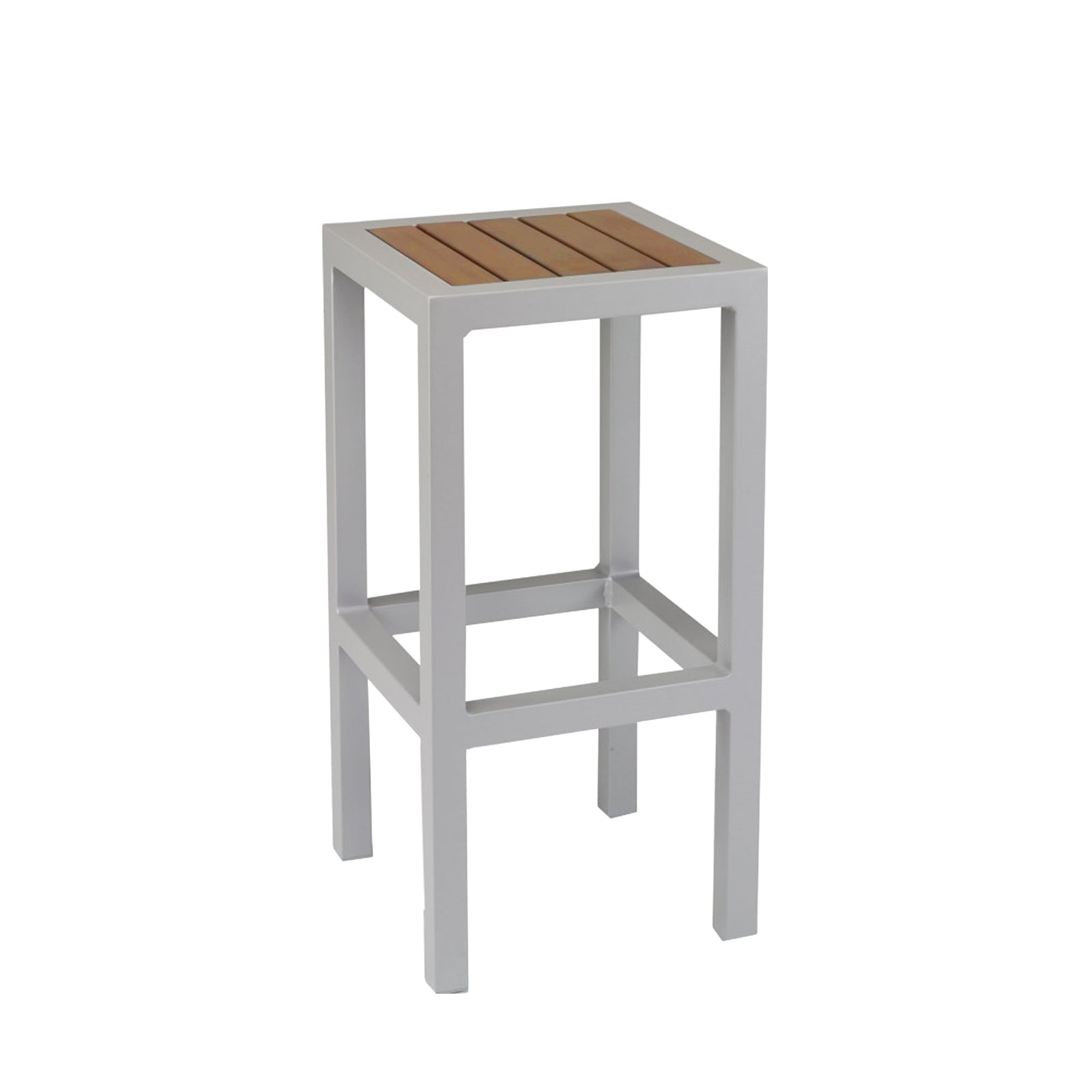 Napa Bar Stool - Silver And Teak