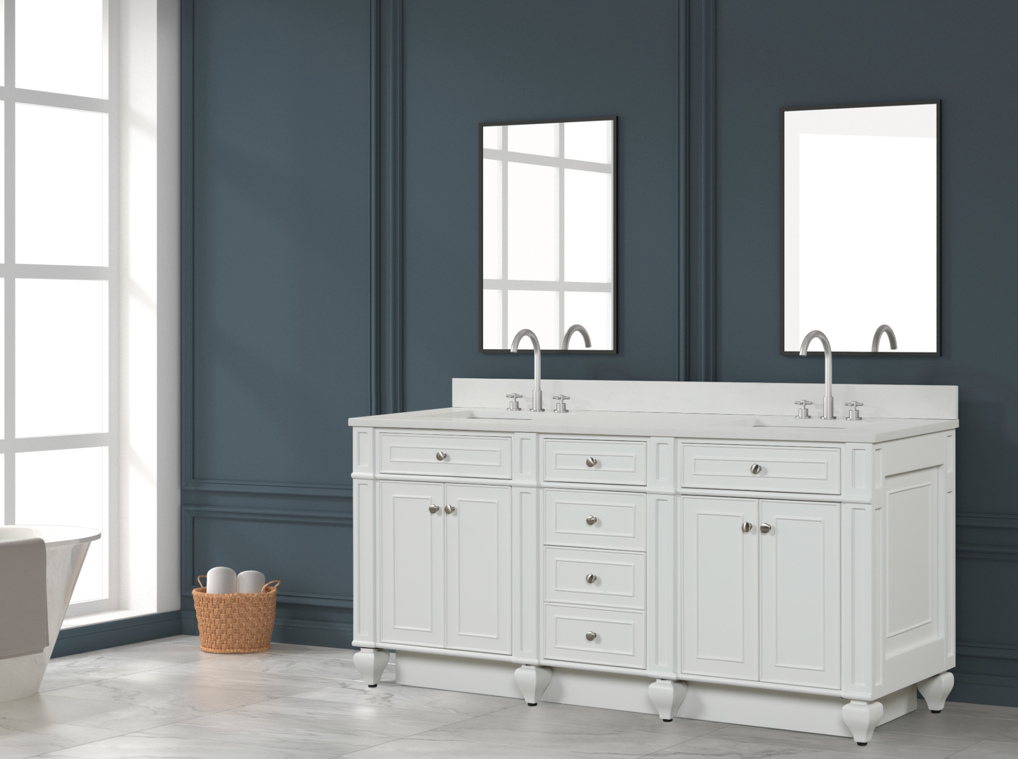 Winston 72" Double Vanity in White