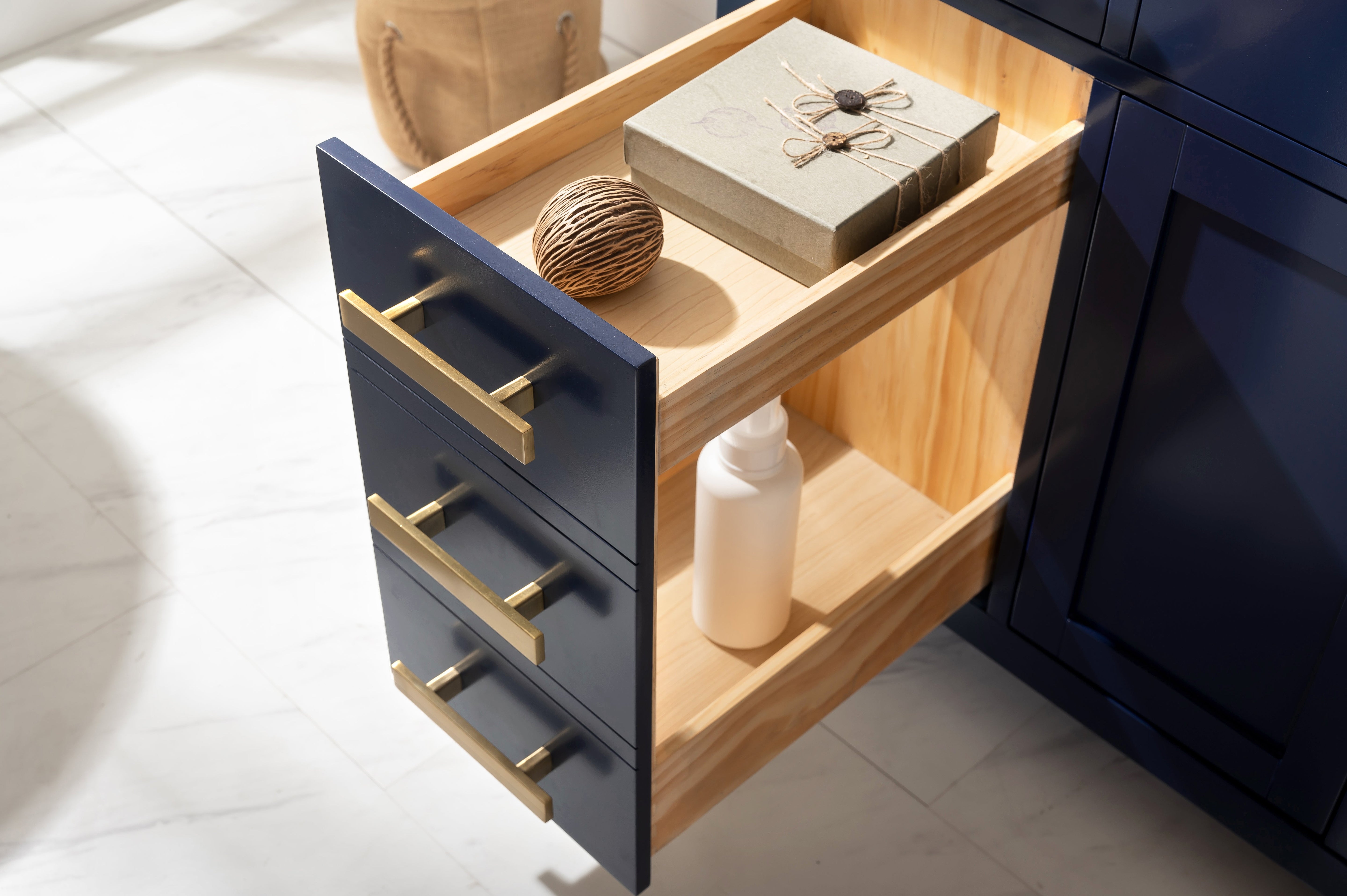 Valentino 84" Double Sink Vanity with White Quartz Top