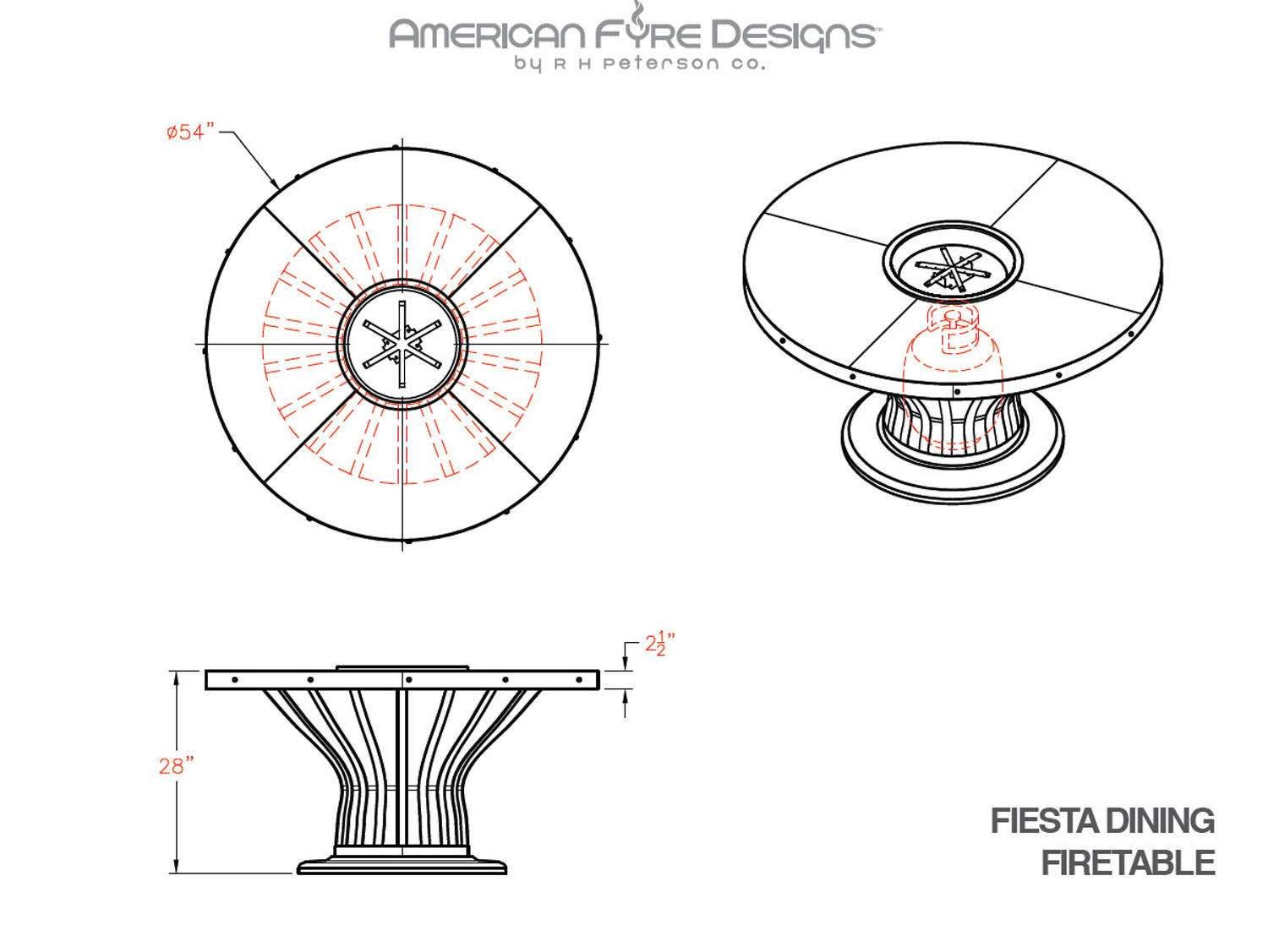 American Fyre Designs Fiesta Firetables Café Blanco Finish