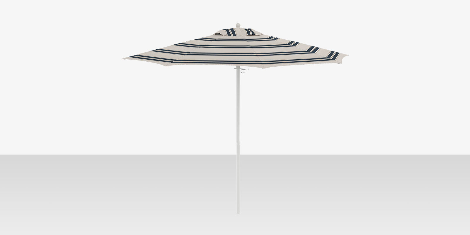 Decoscape Rio 8' Single Wind Vent Round Umbrella Fancy Navy Taupe