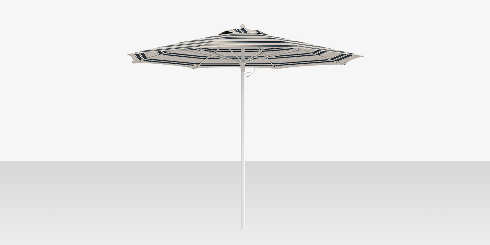 Decoscape Rio 8' Single Wind Vent Round Umbrella Fancy Navy Taupe