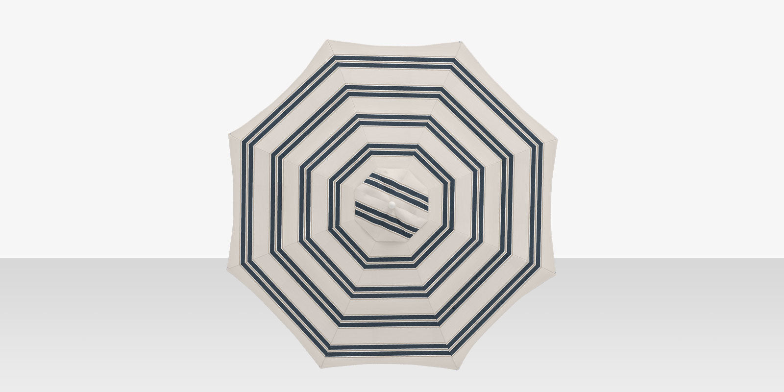 Decoscape Rio 8' Single Wind Vent Round Umbrella Fancy Navy Taupe