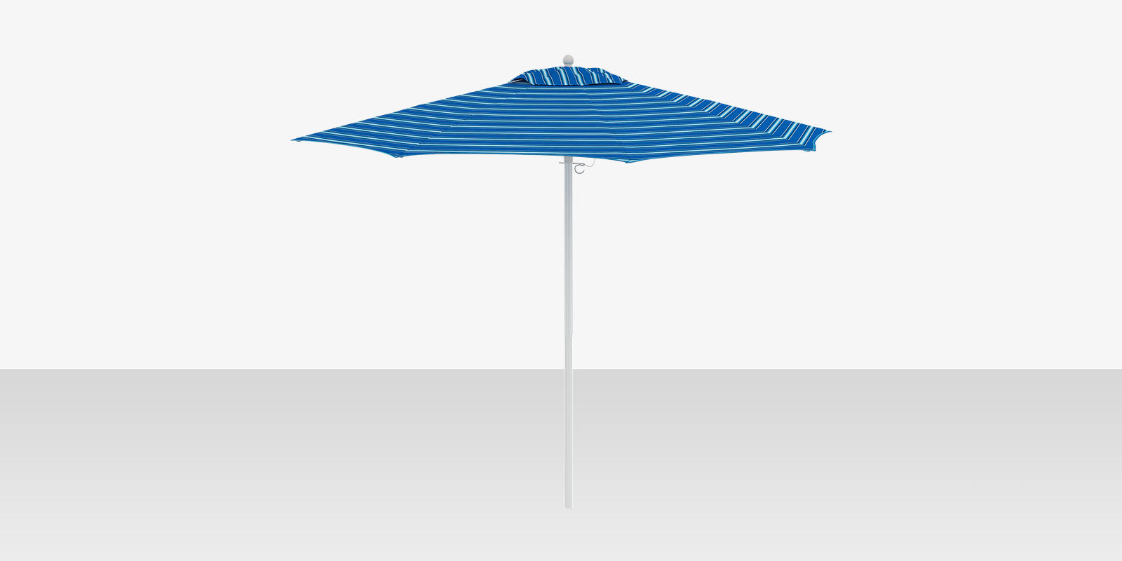 Rio 8' Single Wind Vent Round Umbrella Pacific Blue Fancy Canopy