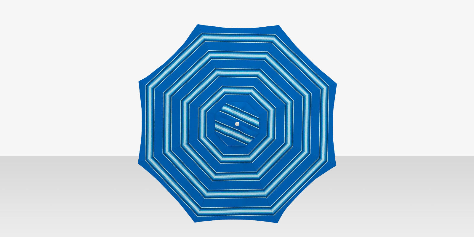 Rio 8' Single Wind Vent Round Umbrella Pacific Blue Fancy Canopy