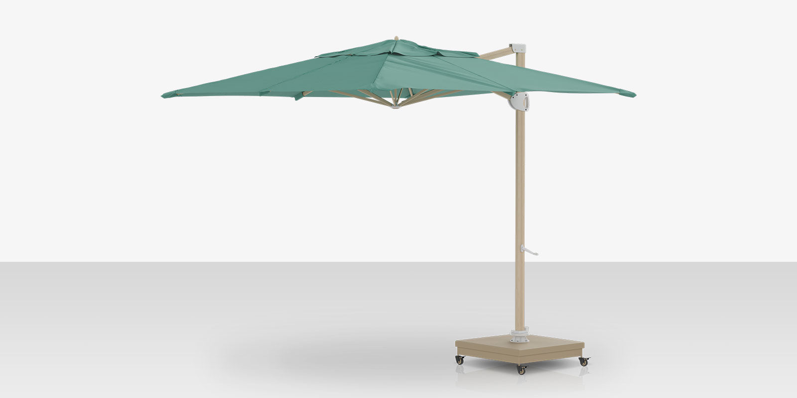 Rio Grande 10' Cantilever Umbrella (Square) Wood Grain Finish Aquamarine