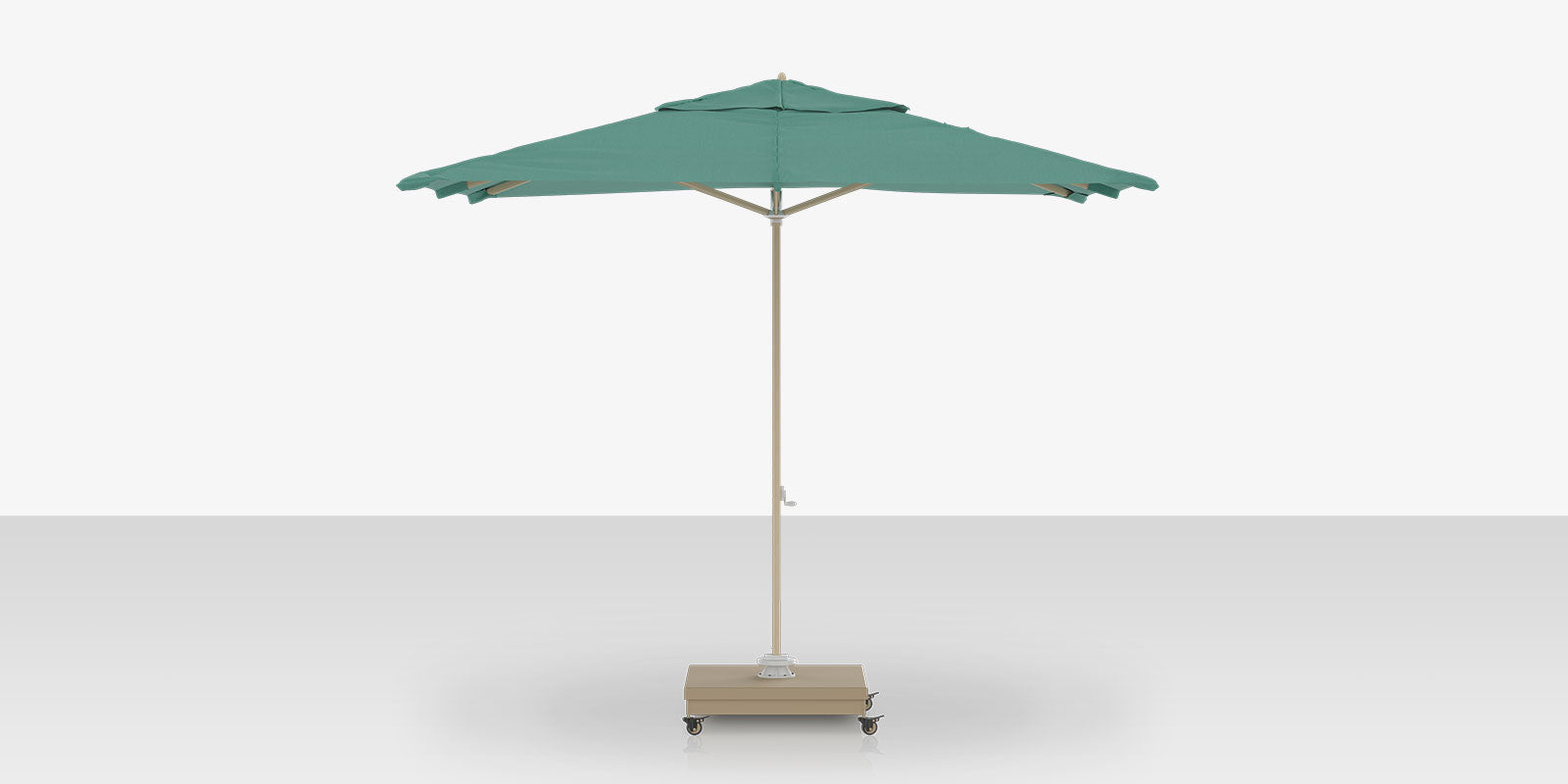 Rio Grande 10' Cantilever Umbrella (Square) Wood Grain Finish Aquamarine