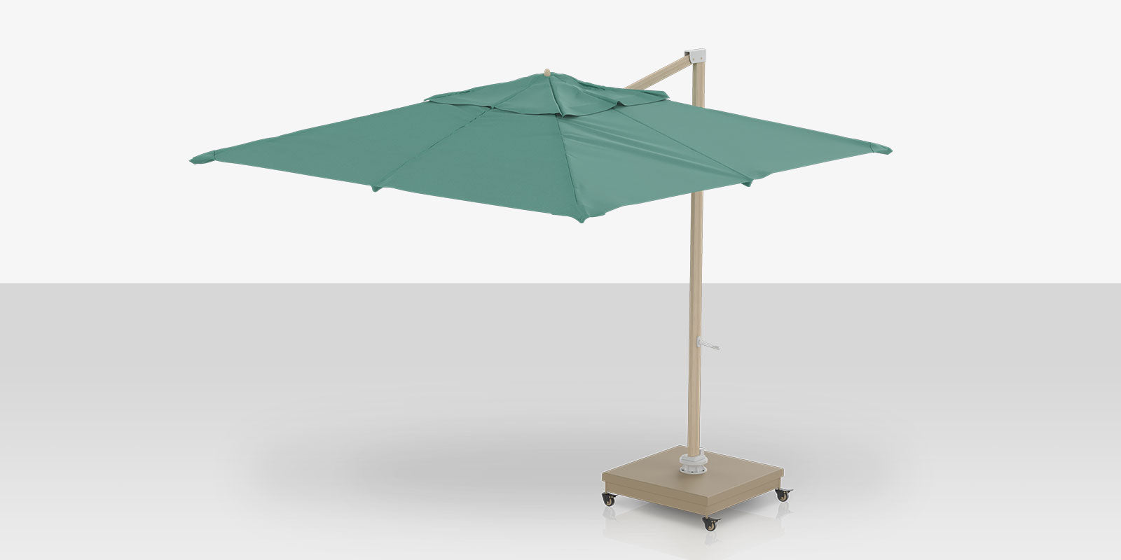 Rio Grande 10' Cantilever Umbrella (Square) Wood Grain Finish Aquamarine