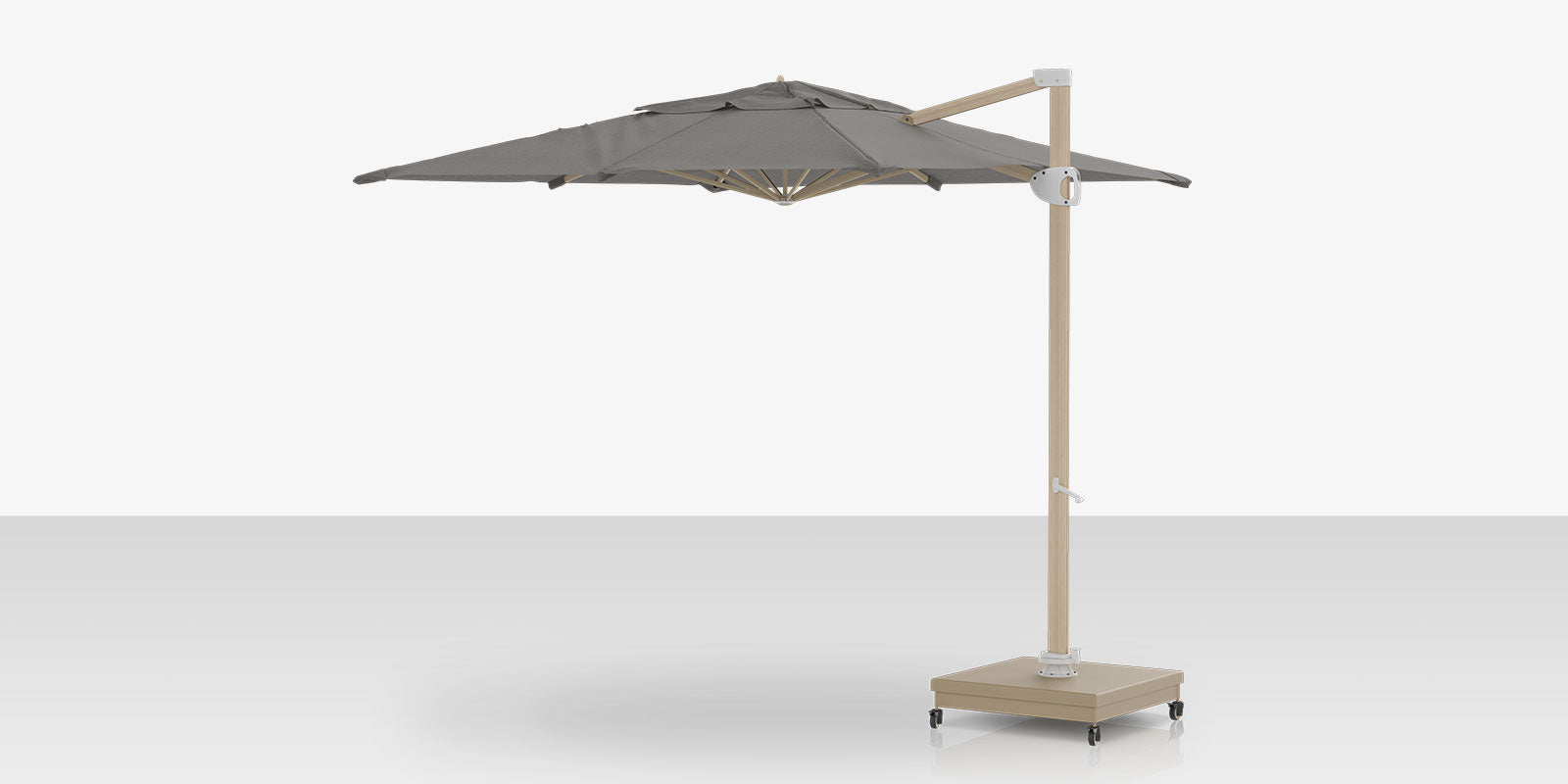 Rio Grande 10' Cantilever Umbrella (Square) Wood Grain Finish Charcoal Tweed