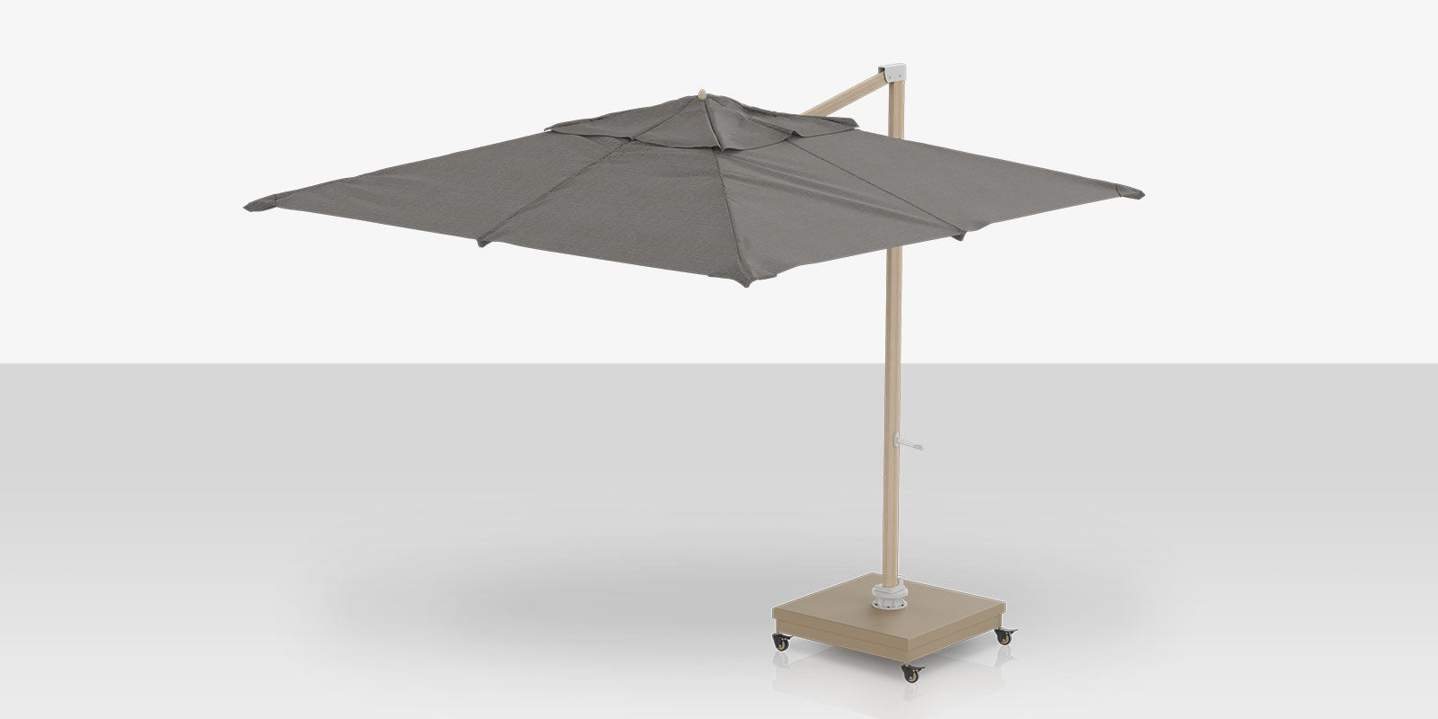 charcoal patio umbrella Rio Grande 10' Cantilever Umbrella (Square) Wood Grain Finish Charcoal