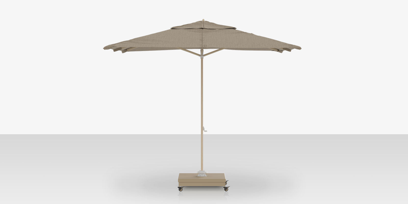 Rio Grande 10' Cantilever Umbrella (Square) Wood Grain Finish Linen Tweed