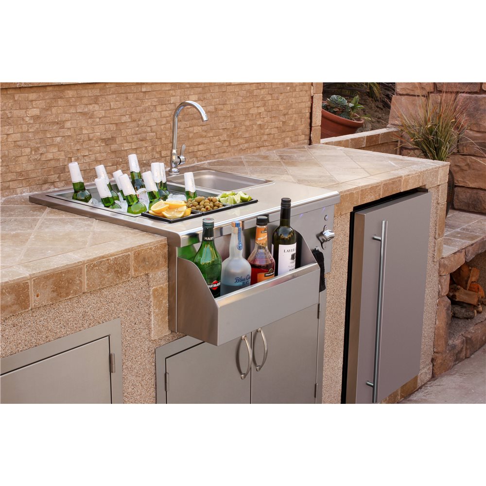 TrueFlame 30" Lighted Beverage & Prep Station - TF-BC-30L