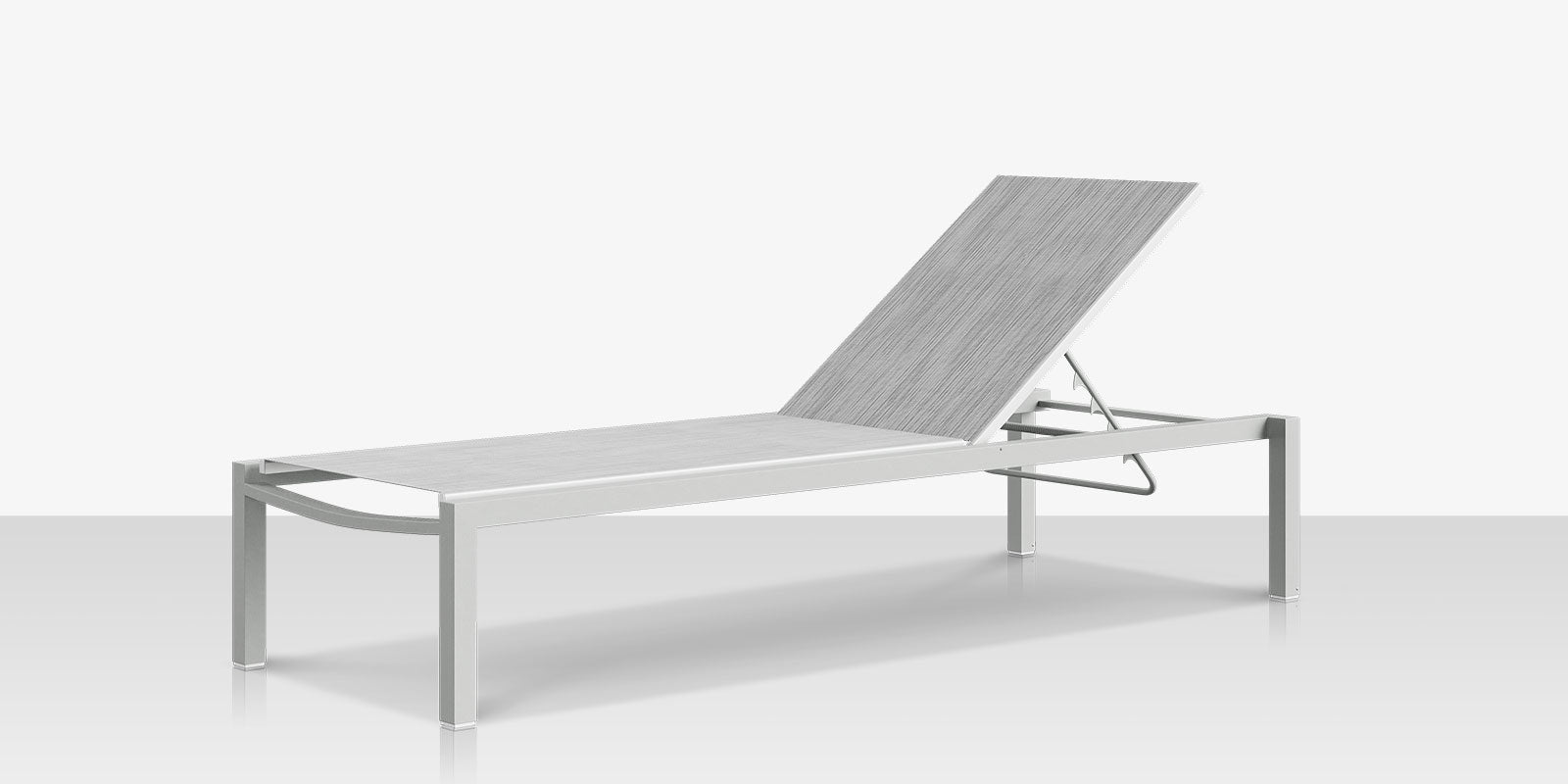 Fusion Armless Chaise - Kessler Silver Frame / Metallica Platinum Sling