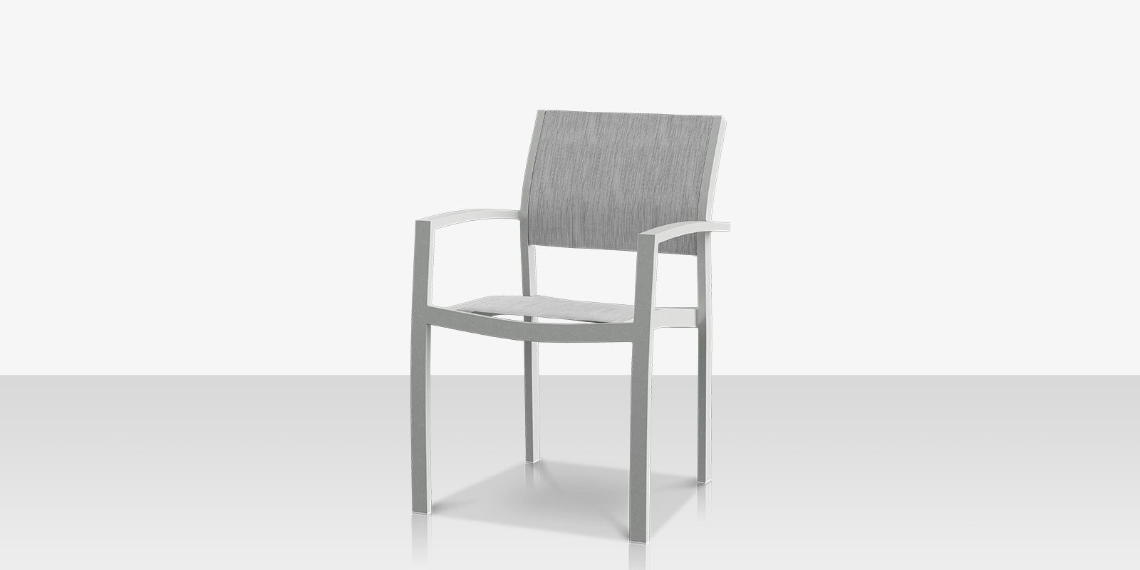 Fusion Dining Arm Chair - Kessler Silver Frame / Metallica Platinum Sling