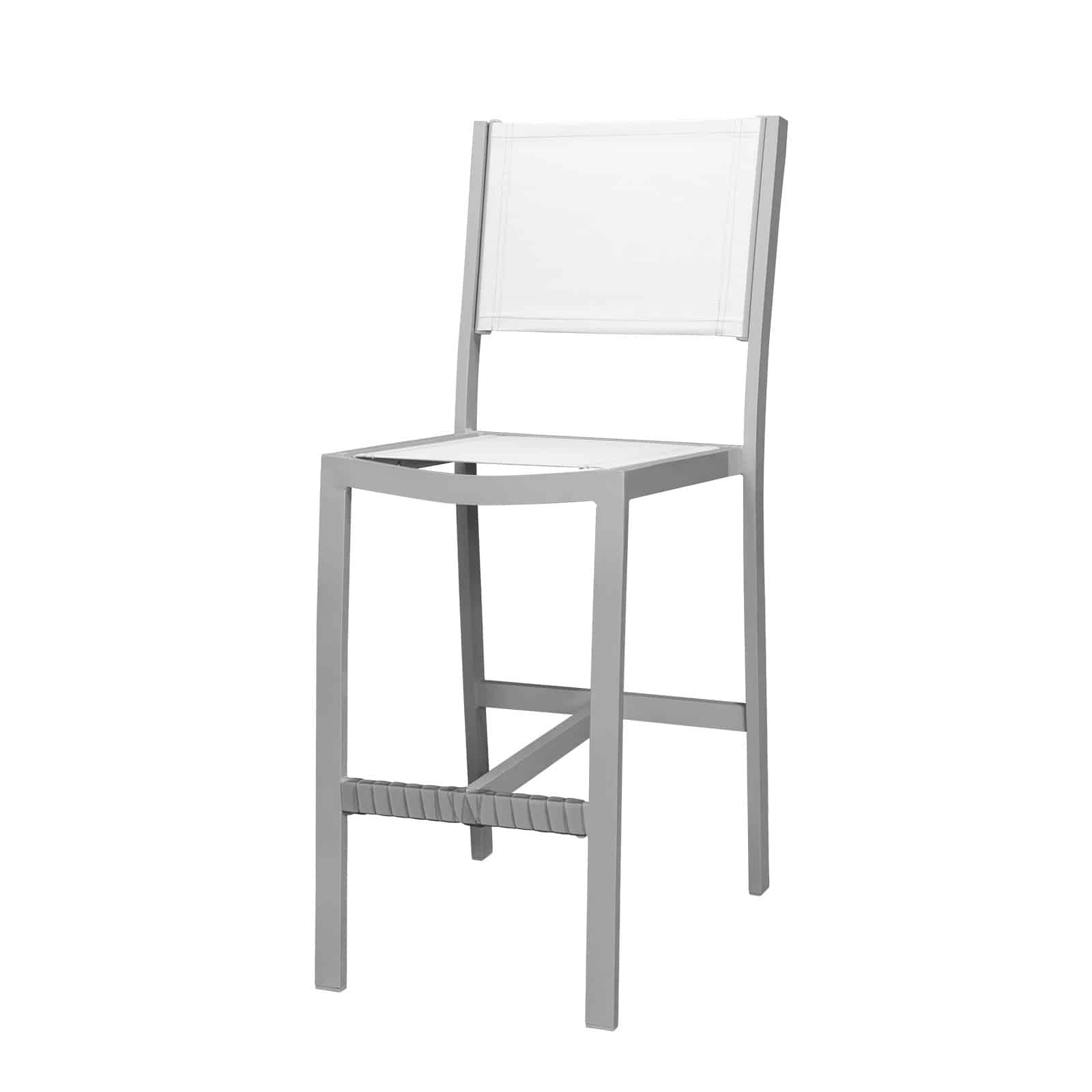 Fusion Bar Side Armless Chair - Kessler Silver Frame / Metallica Platinum Sling