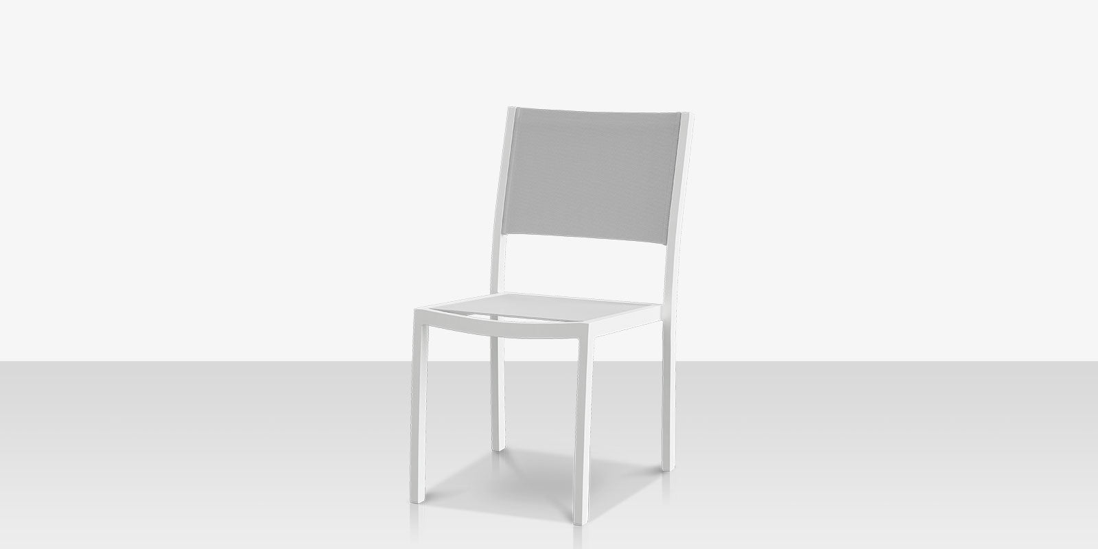 Fusion Dining Side Armless Chair - Tex White Frame / Cloud Gray Sling