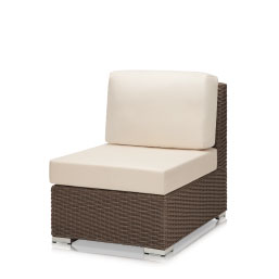 Lucaya Armles Chair- California Sand- with Standard Off-White Cushion