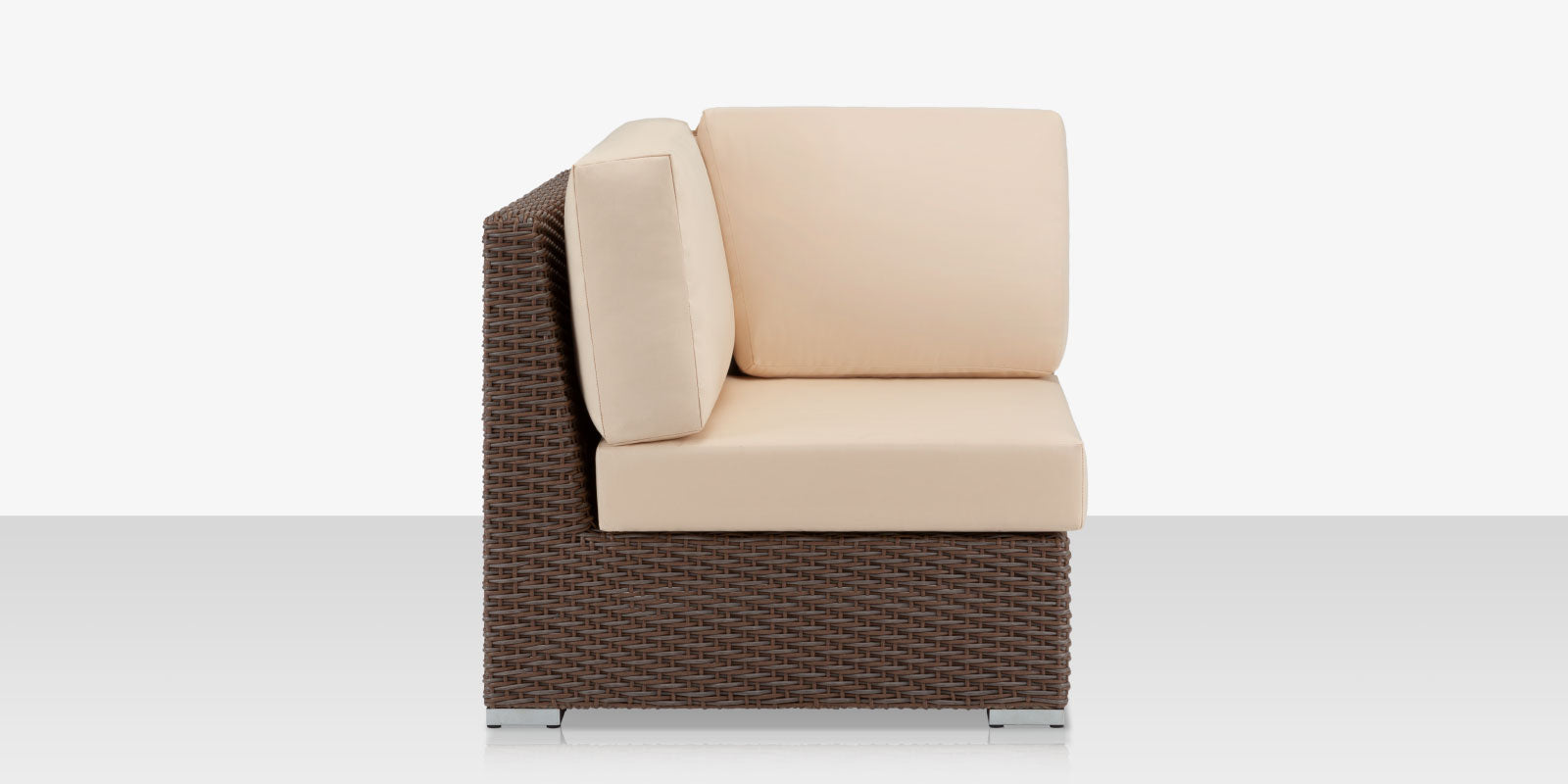 Lucaya Corner Square- California Sand- with Standard Off-White Cushion