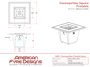 American Fyre Designs Cosmopolitan Square Fire Tables