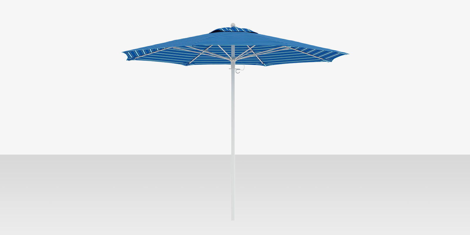 Rio 8' Single Wind Vent Round Umbrella Pacific Blue Fancy Canopy