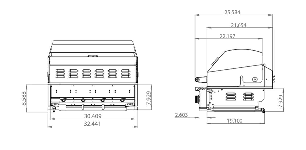 TrueFlame E Series 32" 4-Burner Built-In Gas Grill