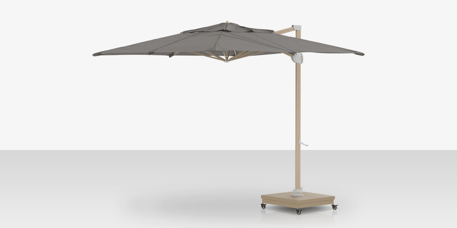 Rio Grande 10' Cantilever Umbrella (Square) Wood Grain Finish Charcoal Tweed