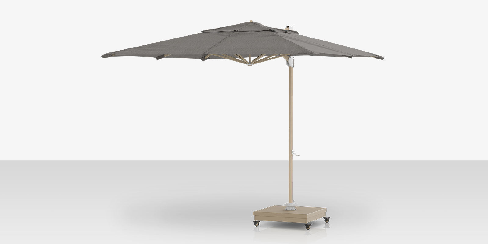 Rio Grande 10' Cantilever Umbrella (Square) Wood Grain Finish Charcoal Tweed